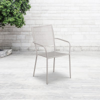 Flash Furniture CO-2-SIL-GG Light Steel Patio Chair in Gray